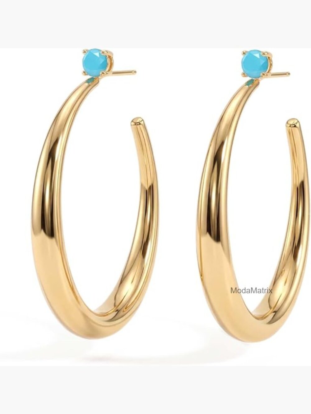 Large 14K Gold Plated Hoop Earrings for Women Statement Jewelry